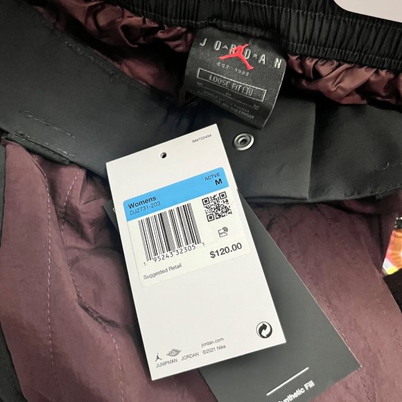 NEW Nike Jordan Womens Pants Medium Brown Black Nylon Utility DJ2731 203 loose f - Picture 7 of 9